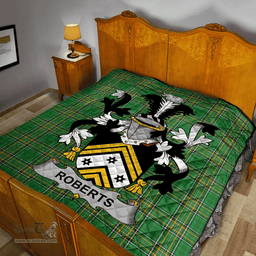 Scottish Roberts Irish Coat of Arms Family Crest Quilt Irish National Tartan Irish County Quilts