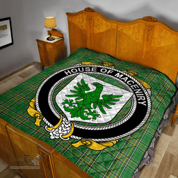Scottish House Of Maceniry Irish Coat of Arms Family Crest Quilt Irish National Tartan Irish County Quilts