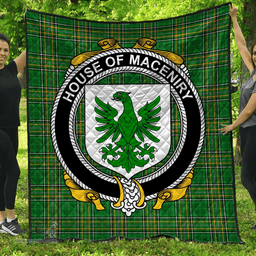 Scottish House Of Maceniry Irish Coat of Arms Family Crest Quilt Irish National Tartan Irish County Quilts