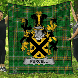 Scottish Purcell Irish Coat of Arms Family Crest Quilt Irish National Tartan Irish County Quilts