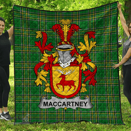 Scottish Mccartney Or Maccartney Irish Coat of Arms Family Crest Quilt Irish National Tartan Irish County Quilts