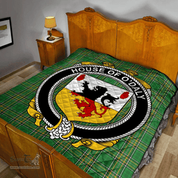 Scottish House Of O'Daly Irish Coat of Arms Family Crest Quilt Irish National Tartan Irish County Quilts