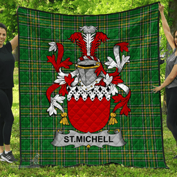 Scottish St.Michell Irish Coat of Arms Family Crest Quilt Irish National Tartan Irish County Quilts