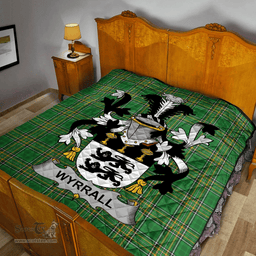 Scottish Wyrrall Irish Coat of Arms Family Crest Quilt Irish National Tartan Irish County Quilts
