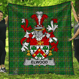 Scottish Elwood Irish Coat of Arms Family Crest Quilt Irish National Tartan Irish County Quilts