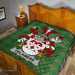 Scottish Delamere Irish Coat of Arms Family Crest Quilt Irish National Tartan Irish County Quilts