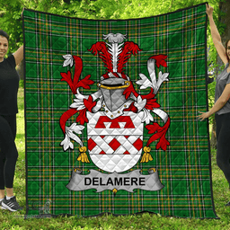 Scottish Delamere Irish Coat of Arms Family Crest Quilt Irish National Tartan Irish County Quilts