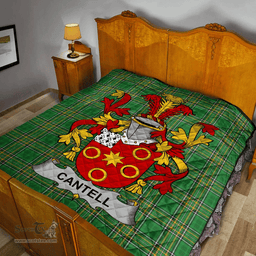 Scottish Cantell Irish Coat of Arms Family Crest Quilt Irish National Tartan Irish County Quilts