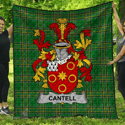 Scottish Cantell Irish Coat of Arms Family Crest Quilt Irish National Tartan Irish County Quilts