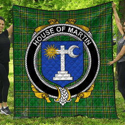 Scottish House Of Martin Irish Coat of Arms Family Crest Quilt Irish National Tartan Irish County Quilts
