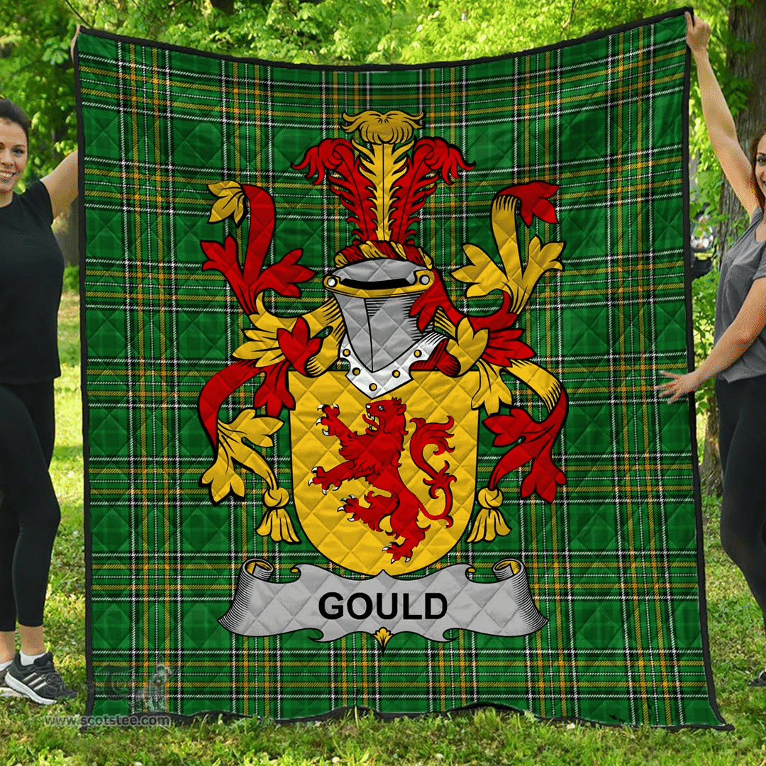 Scottish Gould Irish Coat of Arms Family Crest Quilt Irish National Tartan Irish County Quilts
