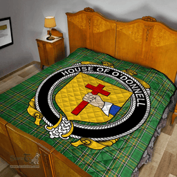 Scottish House Of O'Donnell Irish Coat of Arms Family Crest Quilt Irish National Tartan Irish County Quilts