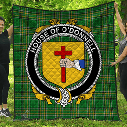 Scottish House Of O'Donnell Irish Coat of Arms Family Crest Quilt Irish National Tartan Irish County Quilts