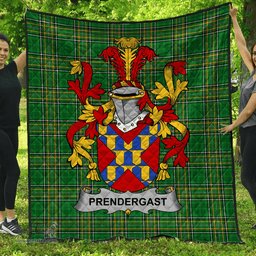 Scottish Prendergast Irish Coat of Arms Family Crest Quilt Irish National Tartan Irish County Quilts