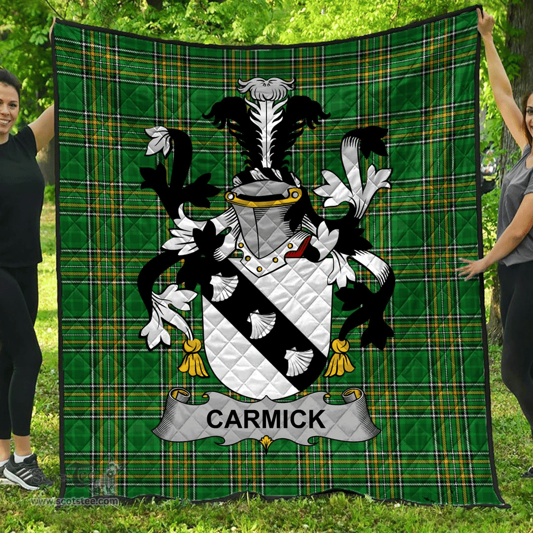 Scottish Carmick Irish Coat of Arms Family Crest Quilt Irish National Tartan Irish County Quilts