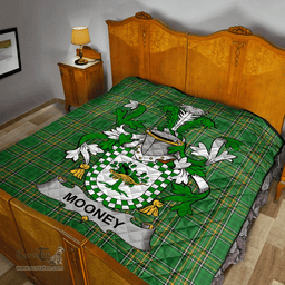 Scottish Mooney Or O'Mooney Irish Coat of Arms Family Crest Quilt Irish National Tartan Irish County Quilts