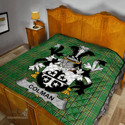 Scottish Colman Or Mccolman Irish Coat of Arms Family Crest Quilt Irish National Tartan Irish County Quilts
