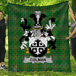 Scottish Colman Or Mccolman Irish Coat of Arms Family Crest Quilt Irish National Tartan Irish County Quilts