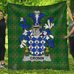 Scottish Cronin Or O'Cronin Irish Coat of Arms Family Crest Quilt Irish National Tartan Irish County Quilts