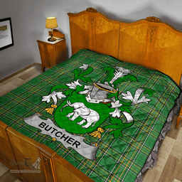Scottish Butcher Irish Coat of Arms Family Crest Quilt Irish National Tartan Irish County Quilts