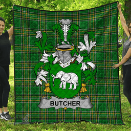Scottish Butcher Irish Coat of Arms Family Crest Quilt Irish National Tartan Irish County Quilts