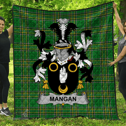Scottish Mangan Or O'Mangan Irish Coat of Arms Family Crest Quilt Irish National Tartan Irish County Quilts