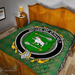 Scottish House Of O'Hanly Irish Coat of Arms Family Crest Quilt Irish National Tartan Irish County Quilts