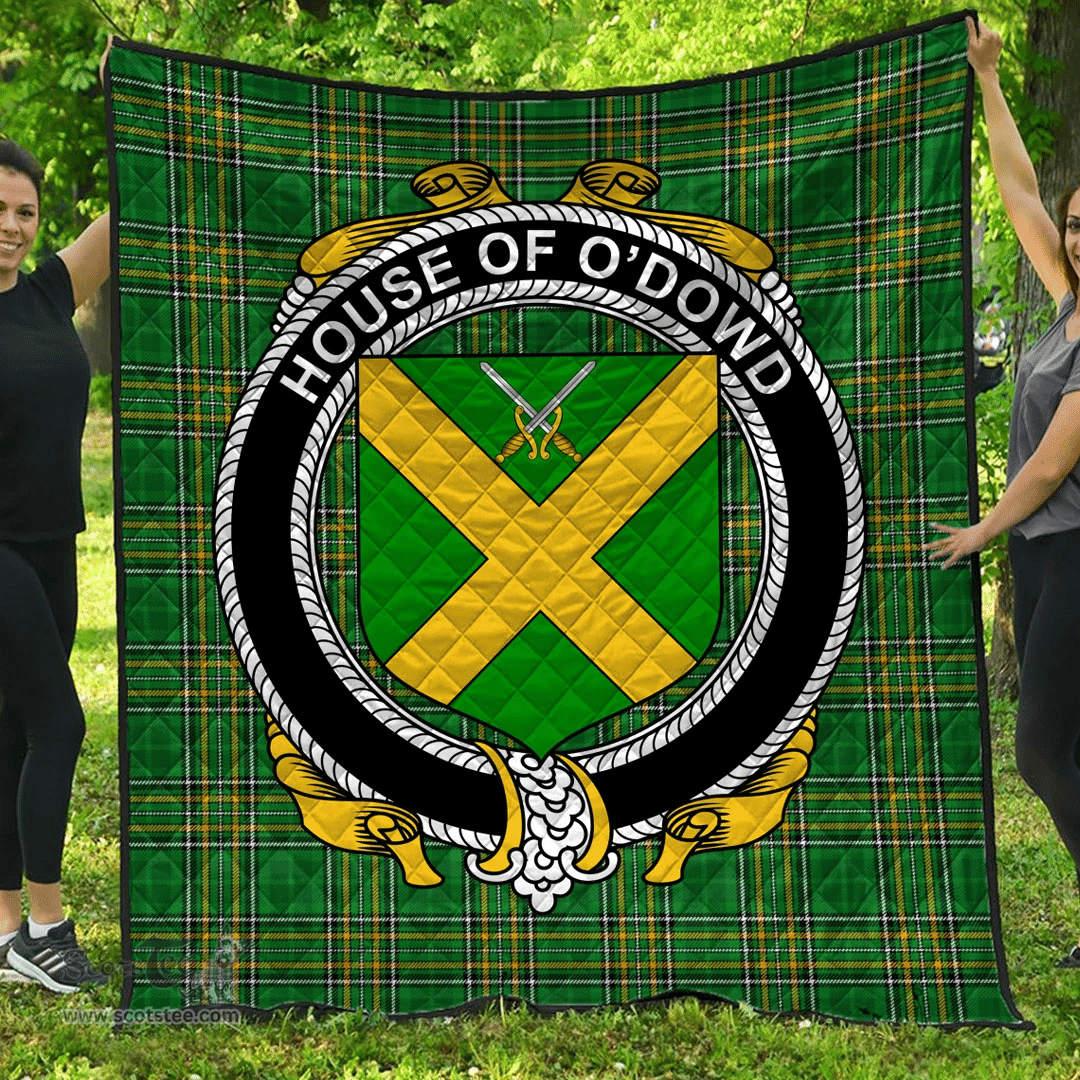 Scottish House Of O'Dowd Irish Coat of Arms Family Crest Quilt Irish National Tartan Irish County Quilts