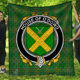 Scottish House Of O'Dowd Irish Coat of Arms Family Crest Quilt Irish National Tartan Irish County Quilts