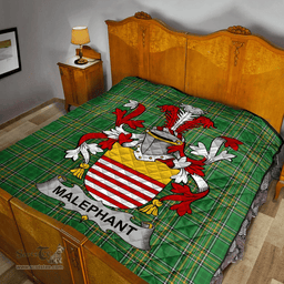Scottish Malaphant Irish Coat of Arms Family Crest Quilt Irish National Tartan Irish County Quilts