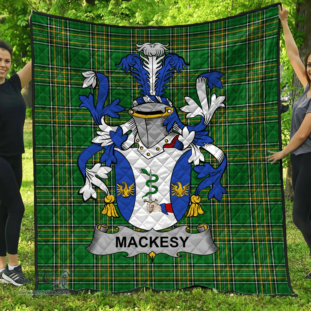 Scottish Mackesy Irish Coat of Arms Family Crest Quilt Irish National Tartan Irish County Quilts