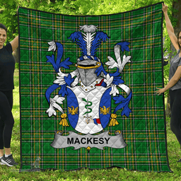 Scottish Mackesy Irish Coat of Arms Family Crest Quilt Irish National Tartan Irish County Quilts