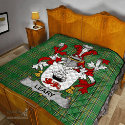 Scottish Leary Or O'Leary Irish Coat of Arms Family Crest Quilt Irish National Tartan Irish County Quilts