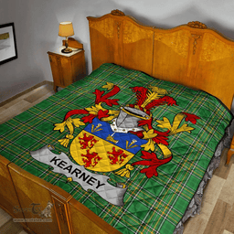 Scottish Kearney Or O'Kearney Irish Coat of Arms Family Crest Quilt Irish National Tartan Irish County Quilts
