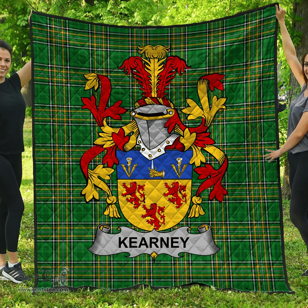 Scottish Kearney Or O'Kearney Irish Coat of Arms Family Crest Quilt Irish National Tartan Irish County Quilts