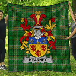 Scottish Kearney Or O'Kearney Irish Coat of Arms Family Crest Quilt Irish National Tartan Irish County Quilts