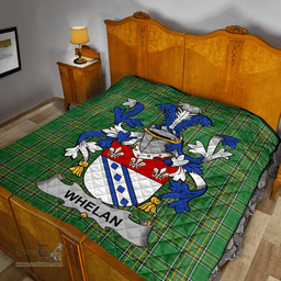 Scottish Whelan Irish Coat of Arms Family Crest Quilt Irish National Tartan Irish County Quilts