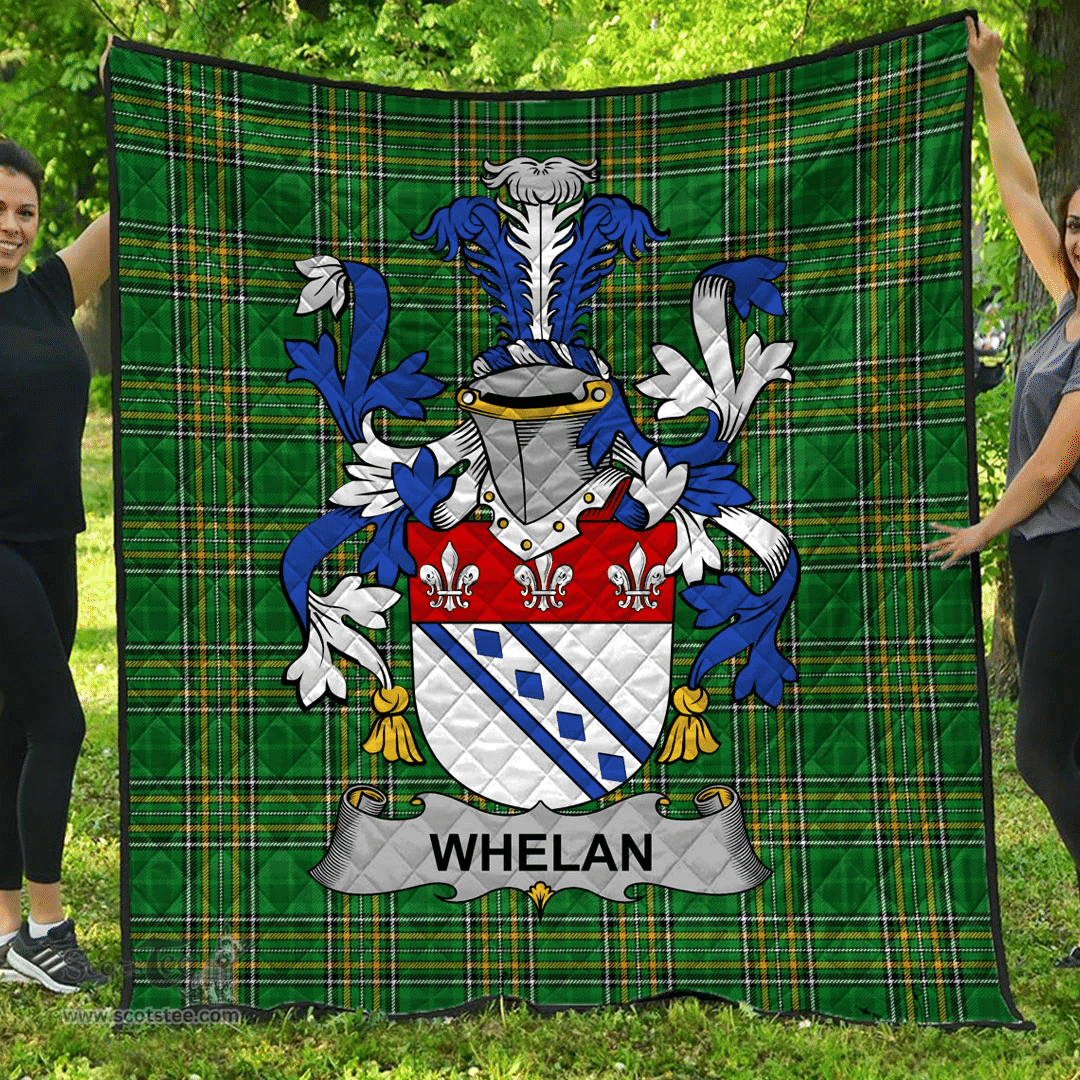 Scottish Whelan Irish Coat of Arms Family Crest Quilt Irish National Tartan Irish County Quilts