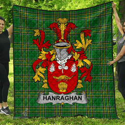 Scottish Hanraghan Or O'Hanraghan Irish Coat of Arms Family Crest Quilt Irish National Tartan Irish County Quilts