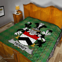 Scottish Tierney Irish Coat of Arms Family Crest Quilt Irish National Tartan Irish County Quilts