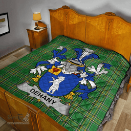 Scottish Dehany Irish Coat of Arms Family Crest Quilt Irish National Tartan Irish County Quilts