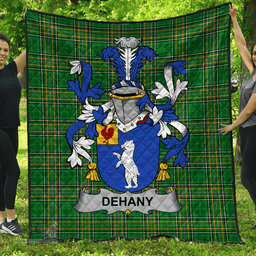 Scottish Dehany Irish Coat of Arms Family Crest Quilt Irish National Tartan Irish County Quilts