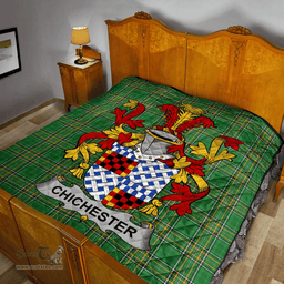 Scottish Chichester Irish Coat of Arms Family Crest Quilt Irish National Tartan Irish County Quilts