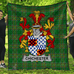 Scottish Chichester Irish Coat of Arms Family Crest Quilt Irish National Tartan Irish County Quilts