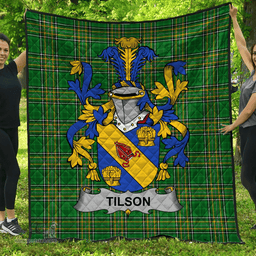 Scottish Tilson Irish Coat of Arms Family Crest Quilt Irish National Tartan Irish County Quilts