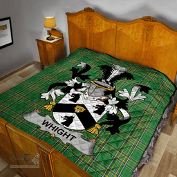 Scottish Whight Irish Coat of Arms Family Crest Quilt Irish National Tartan Irish County Quilts