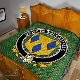 Scottish House Of Maccostello Irish Coat of Arms Family Crest Quilt Irish National Tartan Irish County Quilts