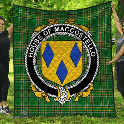 Scottish House Of Maccostello Irish Coat of Arms Family Crest Quilt Irish National Tartan Irish County Quilts