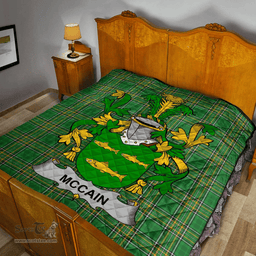 Scottish Mccain Or O'Kane Irish Coat of Arms Family Crest Quilt Irish National Tartan Irish County Quilts