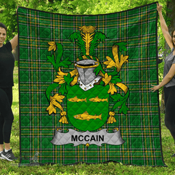 Scottish Mccain Or O'Kane Irish Coat of Arms Family Crest Quilt Irish National Tartan Irish County Quilts